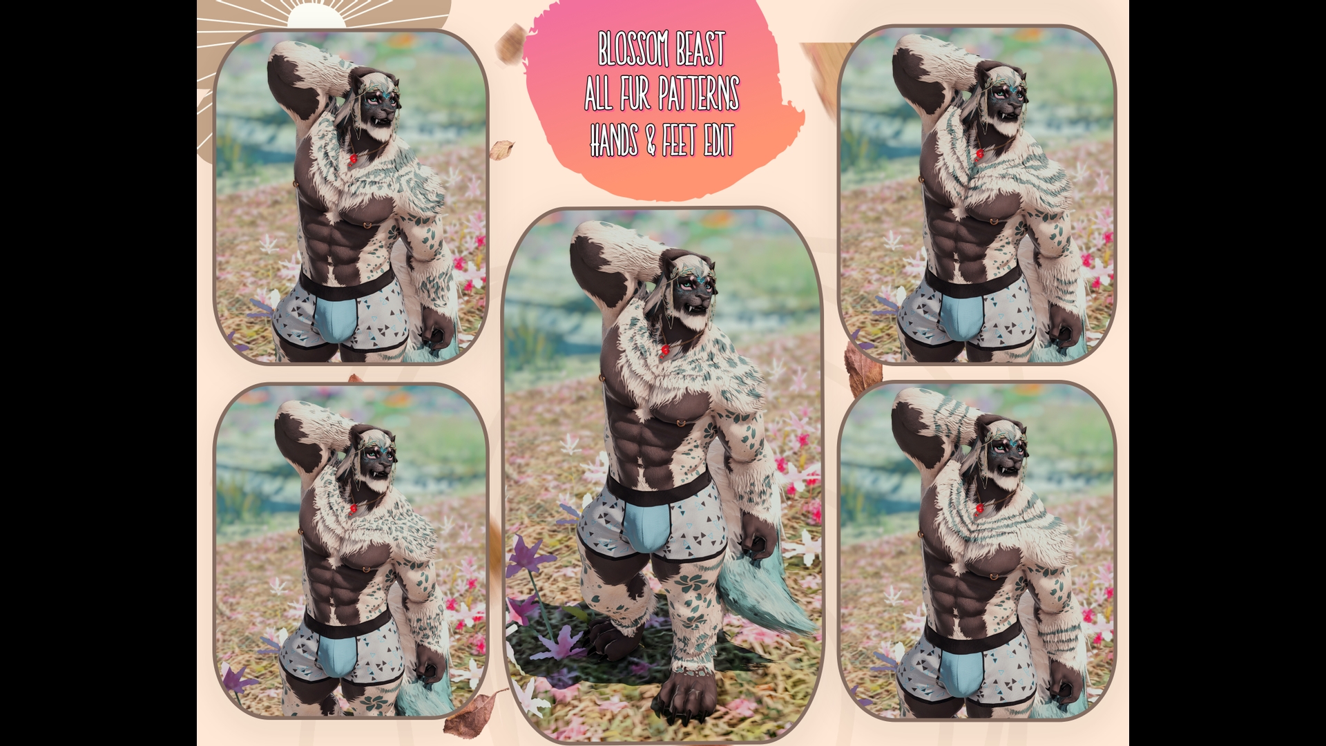 Blossom Beast ALT Fur Pattern - Default Hands & Feet Colors (HR3