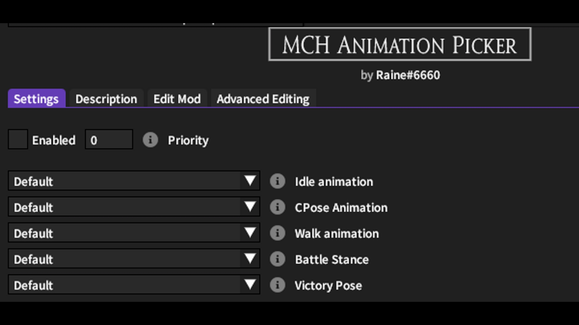 MCH Animation Picker v1.3 | XIV Mod Archive