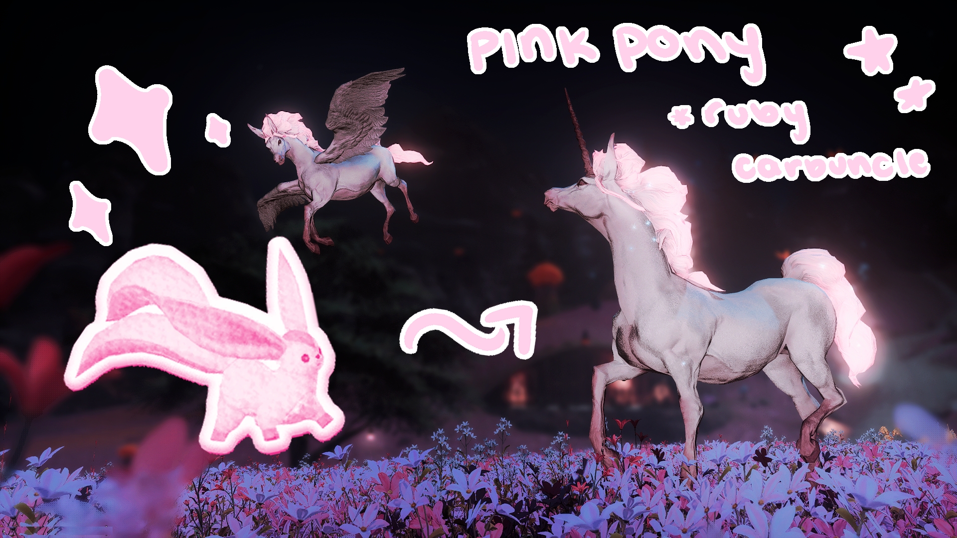 Pink Carbuncle Mod pink pony ꕤ carbuncle | XIV Mod Archive