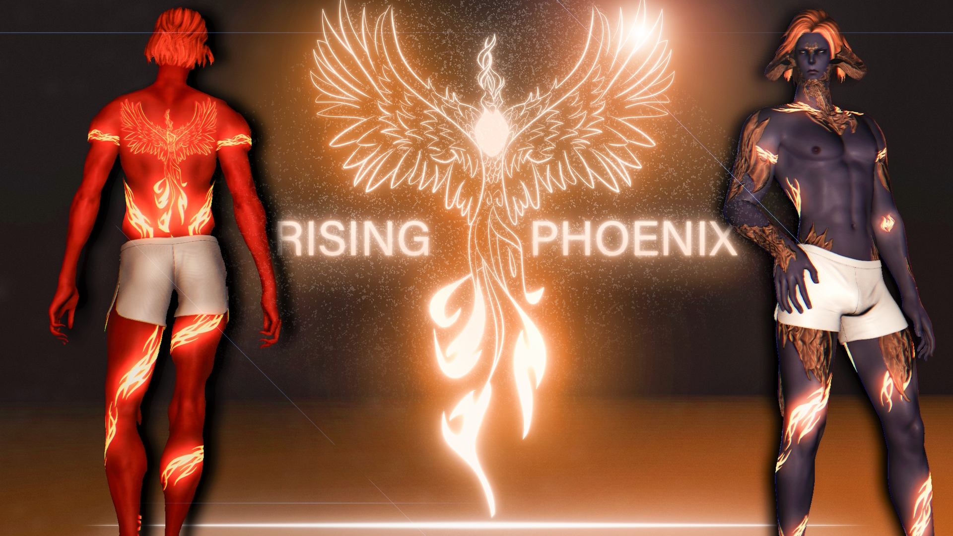 [GLOW TATTOO] Rising Phoenix for Males | XIV Mod Archive